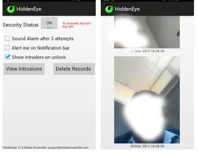 Hidden Eye : Apps To Capture Photos Of Intruders