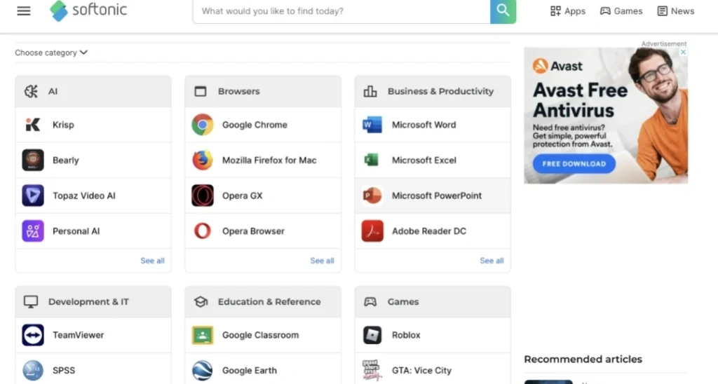 Softonic: 20 Best Free Software Download sites
