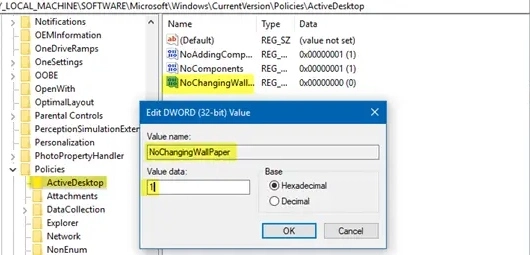 Prevent Changing the Desktop Background