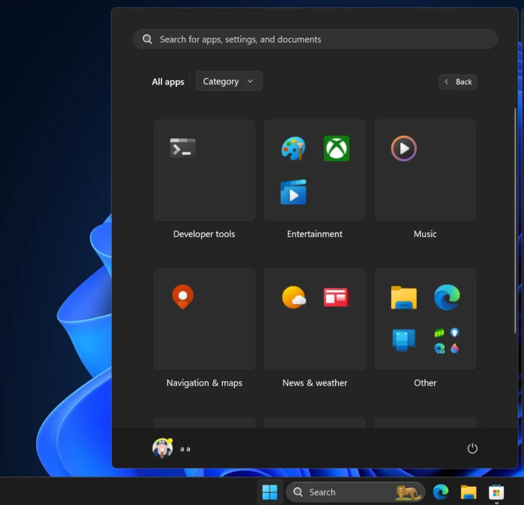 New Start Menu Layout