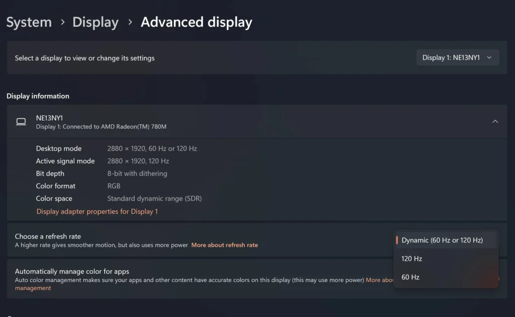 Dynamic Refresh Rate for Smoother Performance